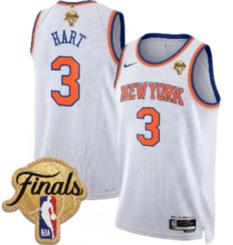 Men New York Knicks #3 Hart white 2026 Nike NBA jersey 0627001